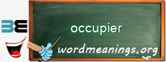 WordMeaning blackboard for occupier